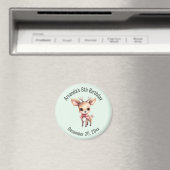 かわいい赤ちゃんシカのキャラクターイラスト 誕生日 マグネット (インサイチュ (食洗機))