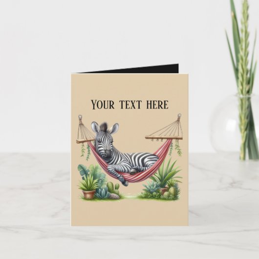 かわいい赤ちゃんシマウマを追加メッセージ カード (正面)