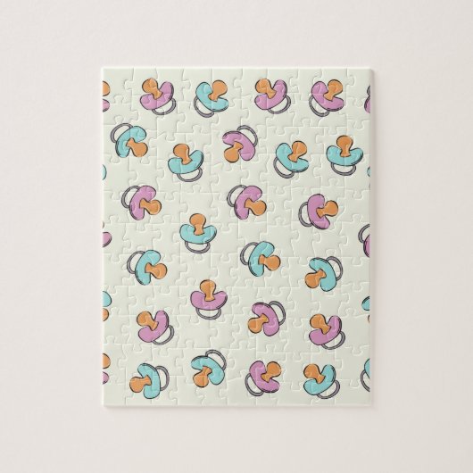 かわいい赤ちゃんシャワーおしゃぶり男女別リビール ジグソーパズル (縦)