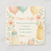 かわいい赤ちゃんシャワーおむつラッフルエンクロージャカード エンクロージャーカード (正面)