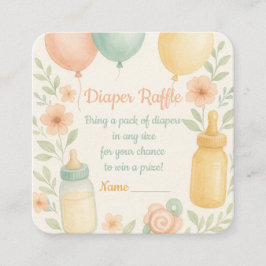 かわいい赤ちゃんシャワーおむつラッフルエンクロージャカード エンクロージャーカード