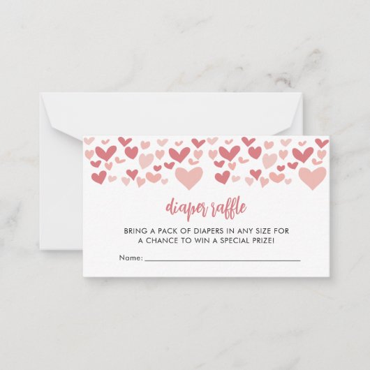 かわいい赤ちゃんシャワーおむつラッフルカード ノートカード (正面)