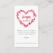 かわいい赤ちゃんシャワーおむつラッフル エンクロージャーカード (正面)