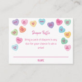 かわいい赤ちゃんシャワーおむつラッフル エンクロージャーカード (正面)