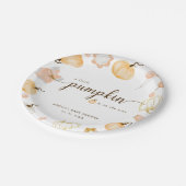 かわいい赤ちゃんシャワーが少しカボチャが途中にある ペーパープレート (アングル)