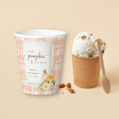 かわいい赤ちゃんシャワーが少しカボチャが途中にある 紙コップ