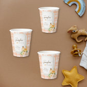 かわいい赤ちゃんシャワーが少しカボチャが途中にある 紙コップ