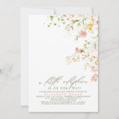 かわいい赤ちゃんシャワーが途中にある小さな野花 招待状 (正面)
