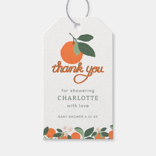 かわいい赤ちゃんシャワーのお礼ギフトタグ ギフトタグ (正面)