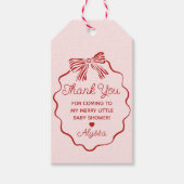 かわいい赤ちゃんシャワーのお礼タグ リボン付き ギフトタグ (正面)