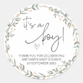 かわいい赤ちゃんシャワーのパーティーで緑に恵まれ ラウンドシール (正面)