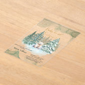 かわいい赤ちゃんシャワーの外が寒い アクリル招待状 (レイダウン)