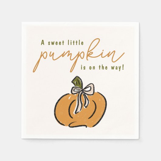 かわいい赤ちゃんシャワーの方法で甘い小さなかぼちゃ スタンダードカクテルナプキン (正面)