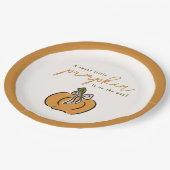 かわいい赤ちゃんシャワーの方法で甘い小さなかぼちゃ ペーパープレート (アングル)