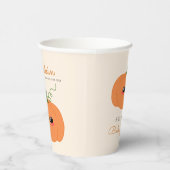 かわいい赤ちゃんシャワーの途中の小さなカボチャ 紙コップ (右)