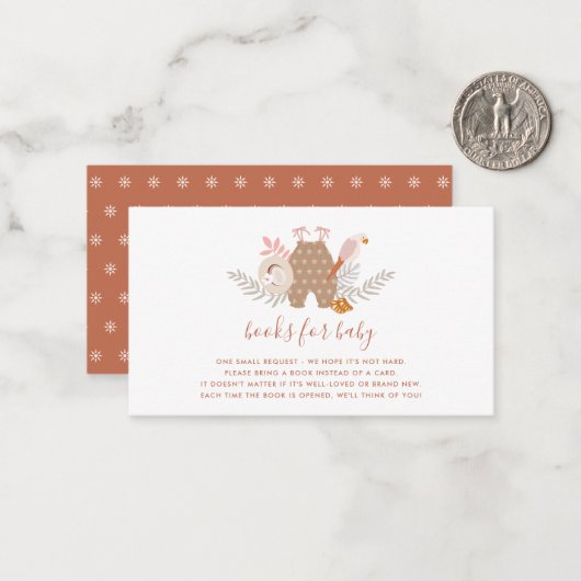 かわいい赤ちゃんシャワーぼう本ベビー囲い ノートカード (正面/裏面インサイチュ)