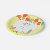 かわいい赤ちゃんシャワーイエローレッドバナーフラグ紙吹雪 ペーパープレート (アングル)