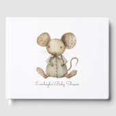 かわいい赤ちゃんシャワーウッドランドマウス詰まったゲストブック ゲストブック (正面)