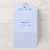 かわいい赤ちゃんシャワーエレファント男の子フローラブルー オールインワン招待状 (外側)