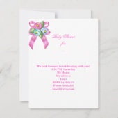 かわいい赤ちゃんシャワーガールベビーホットピンクスワン魔法 招待状 (裏面)