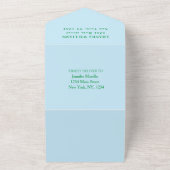 かわいい赤ちゃんシャワーキツネハレ男の子フローラ オールインワン招待状 (外側)