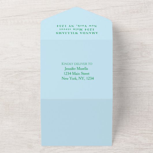 かわいい赤ちゃんシャワーキツネハレ男の子フローラ オールインワン招待状 (外側)