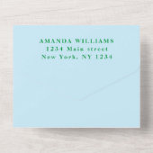 かわいい赤ちゃんシャワーキツネハレ男の子フローラ オールインワン招待状 (裏面)