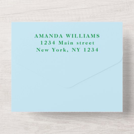 かわいい赤ちゃんシャワーキツネハレ男の子フローラ オールインワン招待状 (裏面)