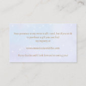 かわいい赤ちゃんシャワーサファリ動物ブルーギフトレジストリ エンクロージャーカード (裏面)