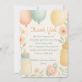 かわいい赤ちゃんシャワーサンキューカード サンキューカード (正面)