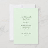 かわいい赤ちゃんシャワーソフトグリーンクリスチャンシンプル 招待状 (裏面)