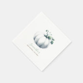 かわいい赤ちゃんシャワーナプキンスウォーター色ホワイトカボチャ スタンダードカクテルナプキン (角)