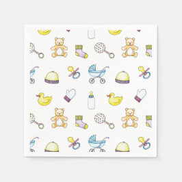 かわいい赤ちゃんシャワーパターン スタンダードカクテルナプキン