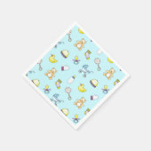 かわいい赤ちゃんシャワーパターン スタンダードカクテルナプキン (角)