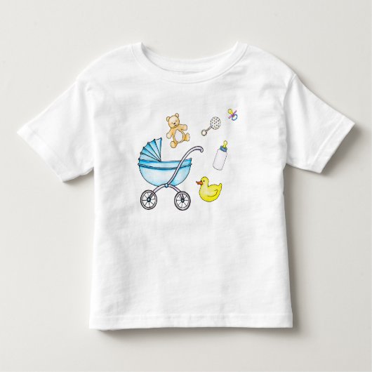 かわいい赤ちゃんシャワーパターン トドラーTシャツ (正面)