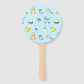 かわいい赤ちゃんシャワーパターン ハンドファン (裏面)