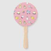 かわいい赤ちゃんシャワーパターン ハンドファン (裏面)