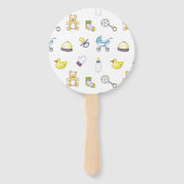 かわいい赤ちゃんシャワーパターン ハンドファン (裏面)