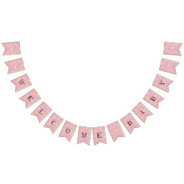 かわいい赤ちゃんシャワーパターン バンティングフラッグ