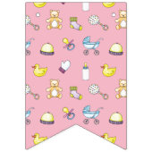 かわいい赤ちゃんシャワーパターン バンティングフラッグ (第1の旗)