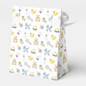 かわいい赤ちゃんシャワーパターン フェイバーボックス (裏面サイド)