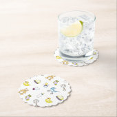 かわいい赤ちゃんシャワーパターン ペーパーコースター (インサイチュ)