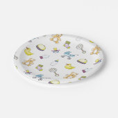 かわいい赤ちゃんシャワーパターン ペーパープレート (アングル)