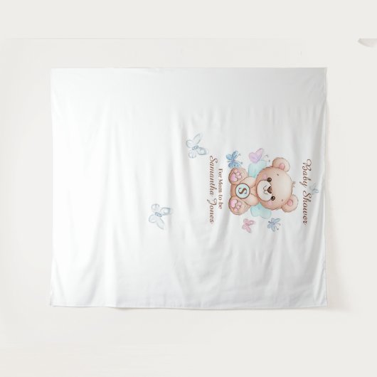 かわいい赤ちゃんシャワーパーソナライズされた タペストリー (正面(横))
