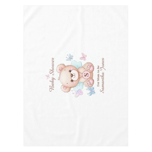 かわいい赤ちゃんシャワーパーソナライズされた テーブルクロス (正面)