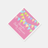 かわいい赤ちゃんシャワーパーティーナプキンと名前をカスタムする スタンダードカクテルナプキン (角)