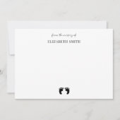 かわいい赤ちゃんシャワーベビー足シンプル名前をカスタムする ノートカード (正面)