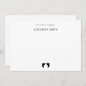 かわいい赤ちゃんシャワーベビー足シンプル名前をカスタムする ノートカード (正面/裏面)