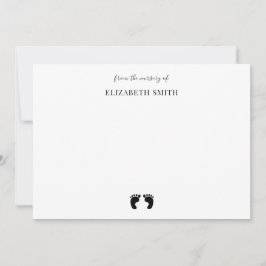 かわいい赤ちゃんシャワーベビー足シンプル名前をカスタムする ノートカード