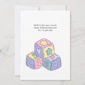 かわいい赤ちゃんシャワーマウスとPram 招待状 (裏面)